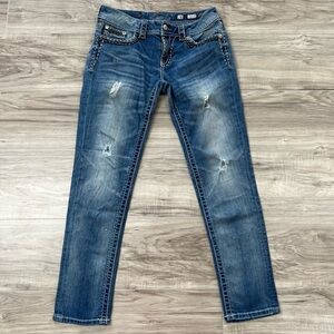 Miss Me Cuffed Skinny Jeans Low Rise Size 28